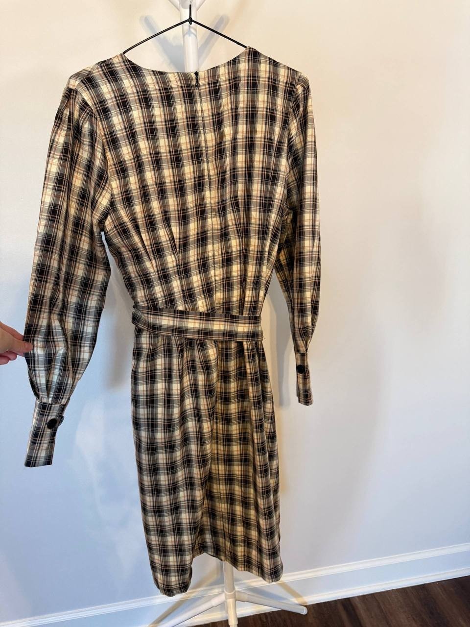 Gracia Plaid Belted Shirt Dress – Size M – NWOT – Flawed