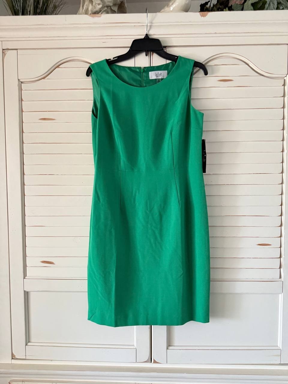 Le Suit Green Crepe Jacket & Sheath Dress Set Size 10P NWT $300 – Petite Power