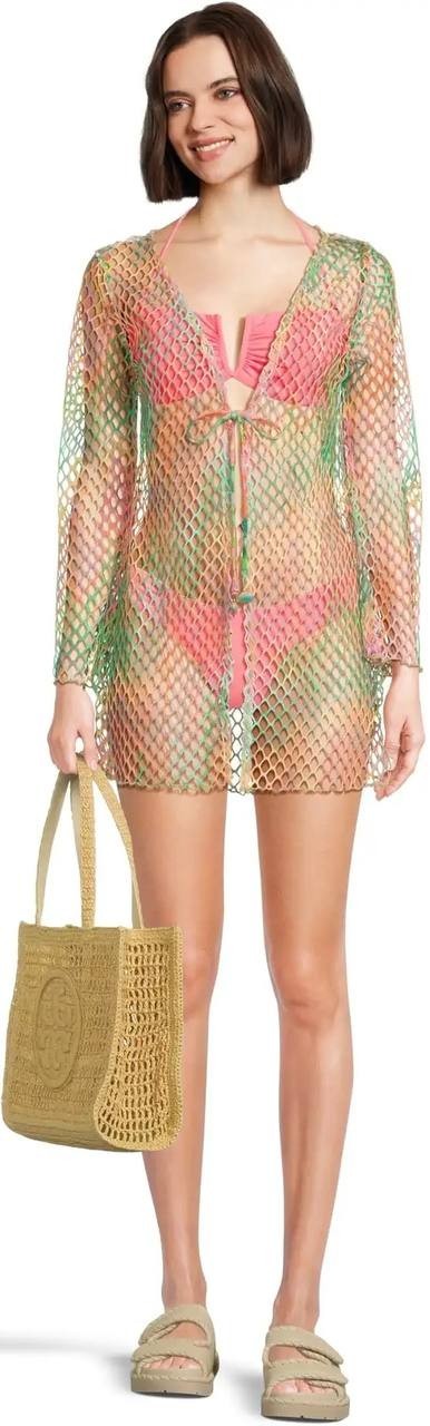 BECCA Mirage Fishnet Tunic Cover‑Up Multi XS‑S NWT $88