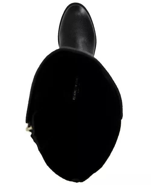 Kenneth Cole Black Leather High Boots 8M NIB MSRP $220