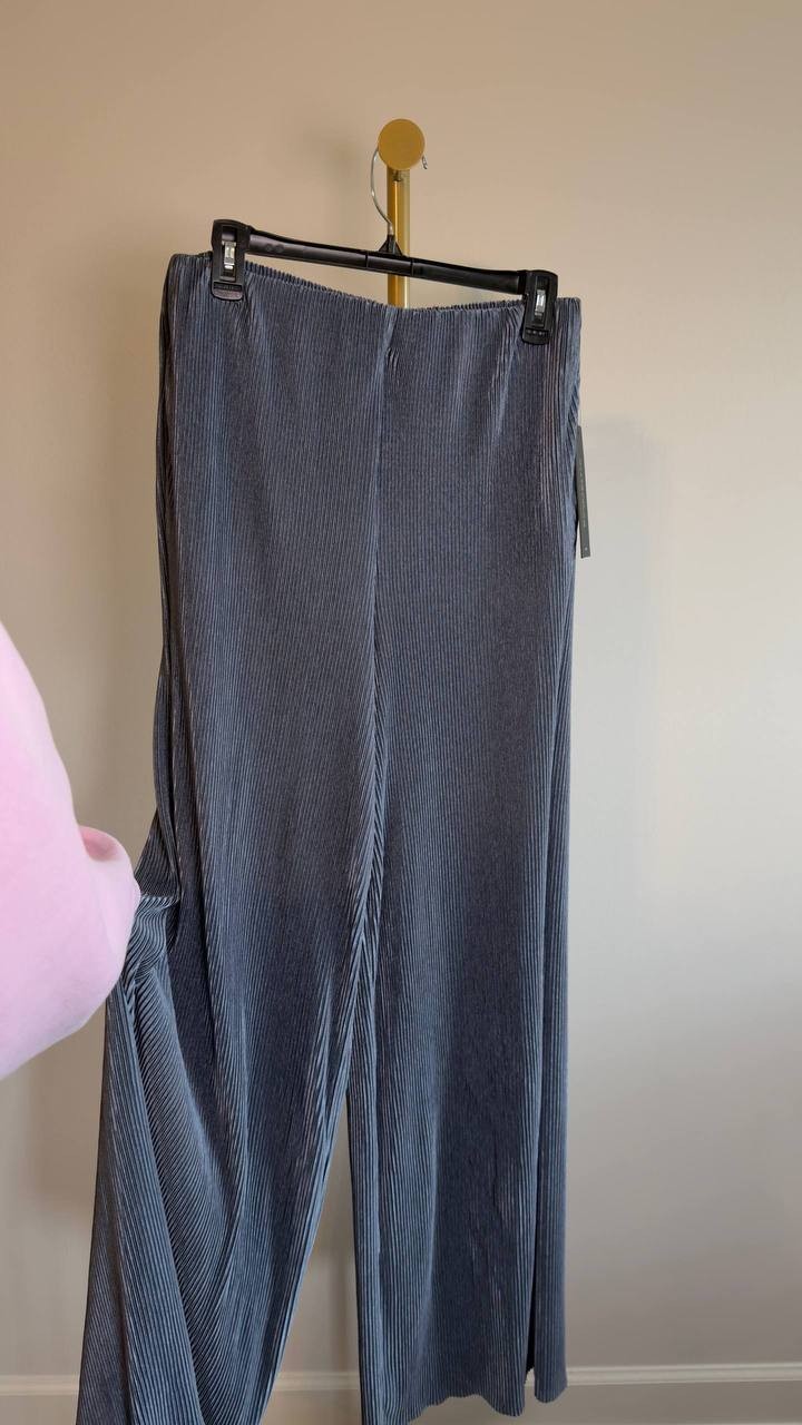 Donna Karan New York Blue Pull-On Pleated Wide-Leg Pants Size M NWT $99