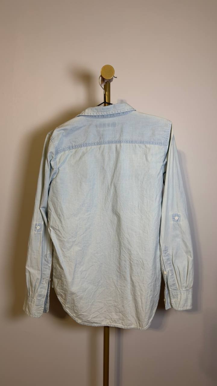Lauren Ralph Lauren Women’s Cotton Roll Tab‑Sleeve Shirt Light Wash S/P $125