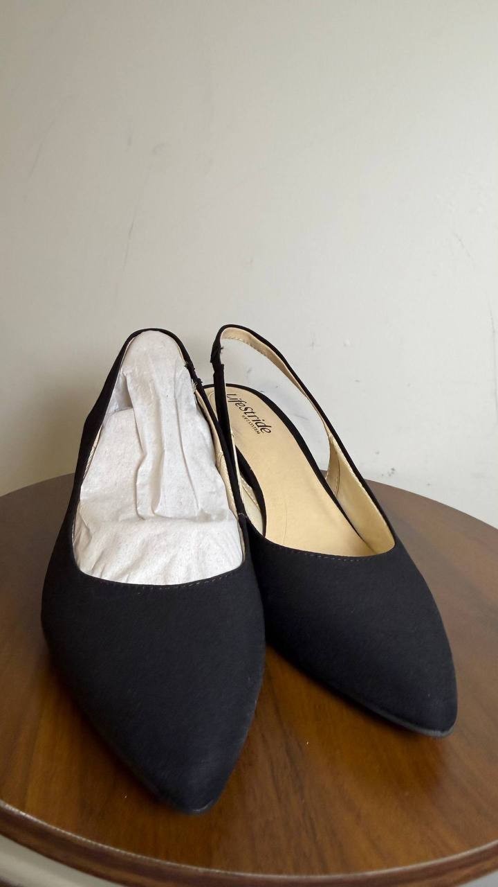 LifeStride Black Microfiber Slingback Pumps 9M New in Box MSRP $79.99