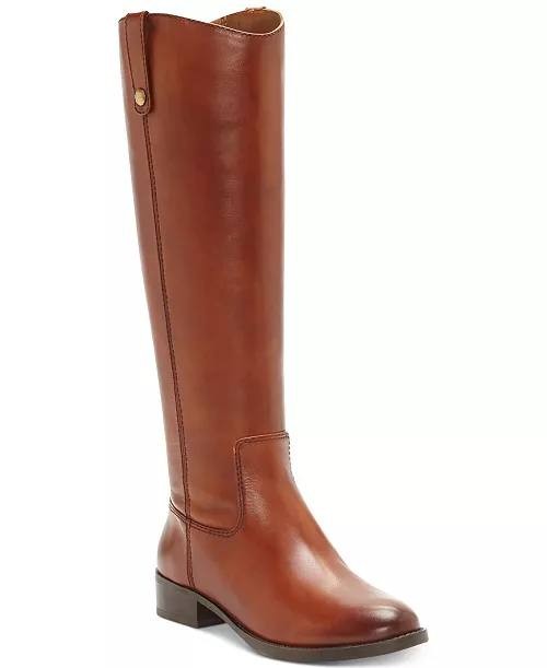 I.N.C.  Riding  Boots  Cognac  Leather  9M  WC  New  $189.90