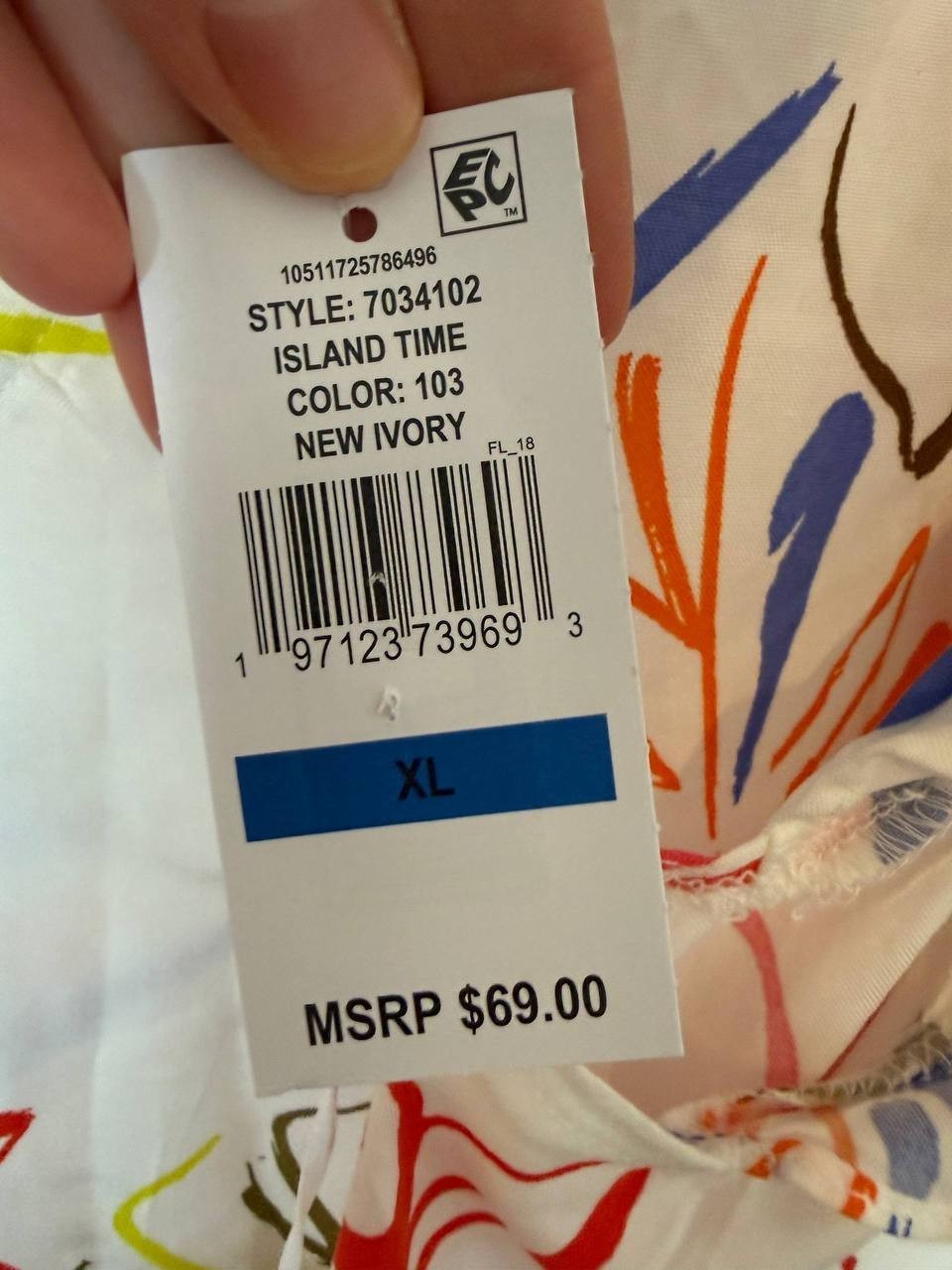 CeCe Tropical Print V‑Neck Flutter Sleeve Blouse – Size XL – NWT – $69