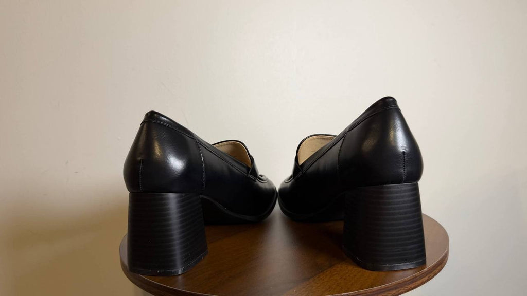 Journee Malleah Pumps 10M Black Vegan Leather Comfort Heel NIB msrp$93