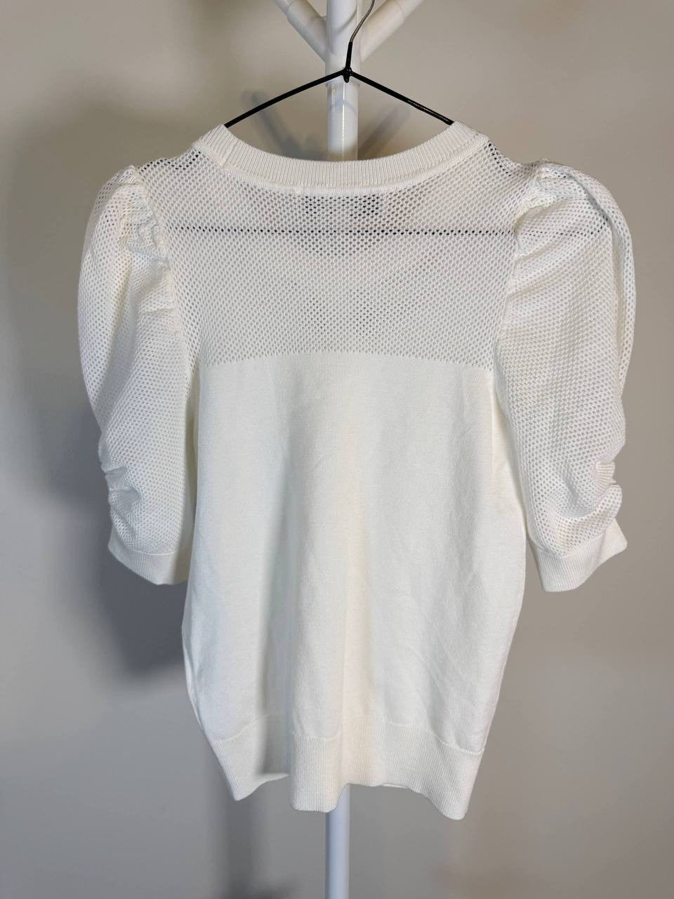 DKNY Puff Sleeve Sweater – White– Size XS – NWT
