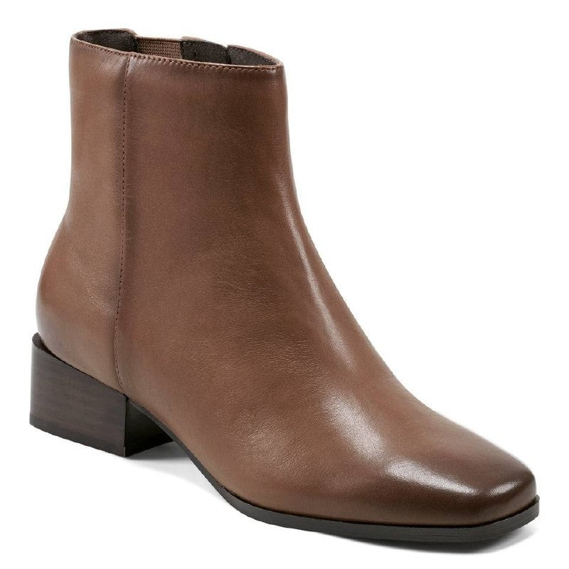 Easy Spirit Sidney Booties 6M Taupe Leather Square Toe Zip Comfort NIB msrp$169