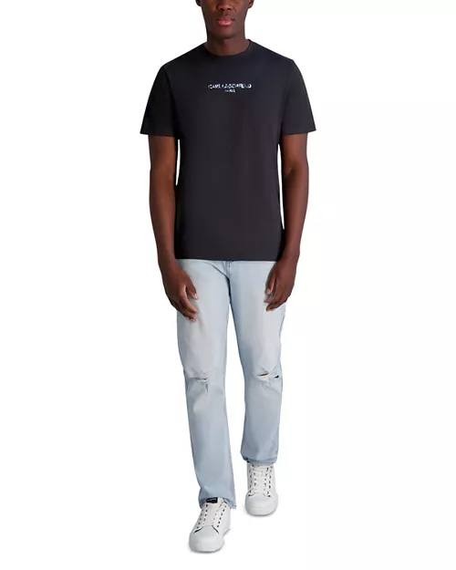 Karl Lagerfeld Paris Men’s Camo Logo Tee Black M $69 NWT