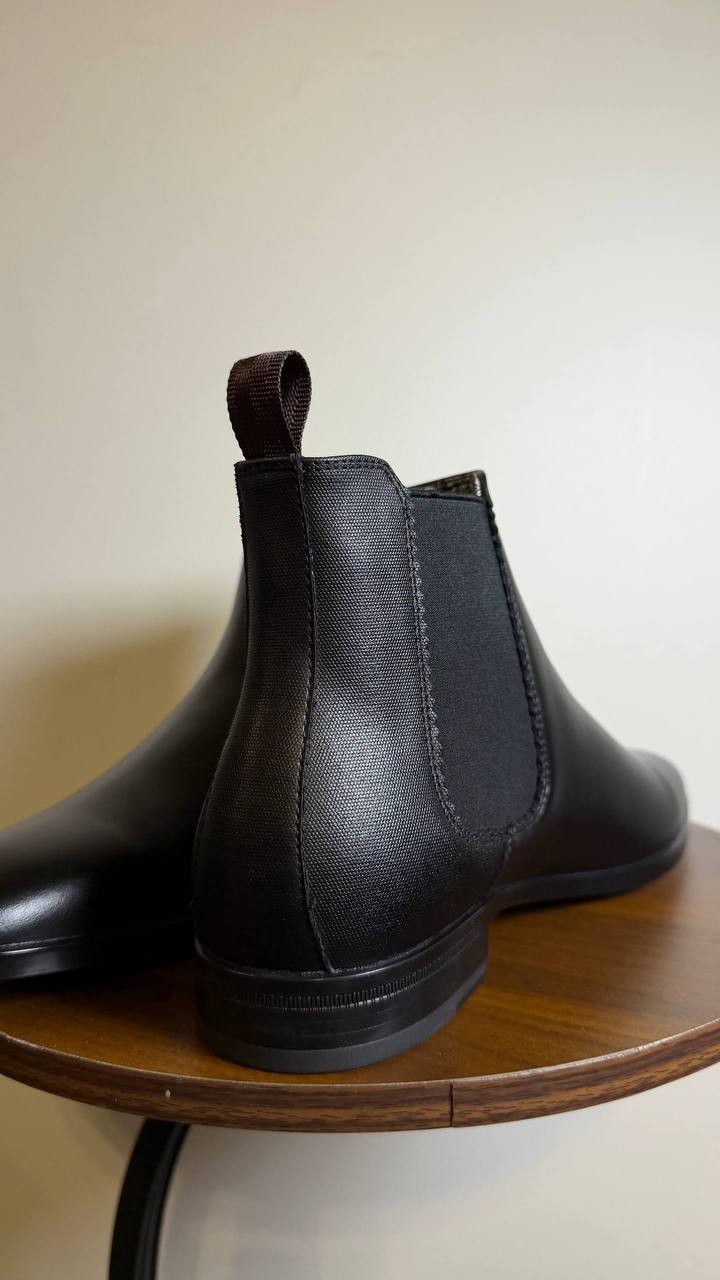 Ted Baker London Black Leather Slip‑On Boots 8M NIB MSRP $190