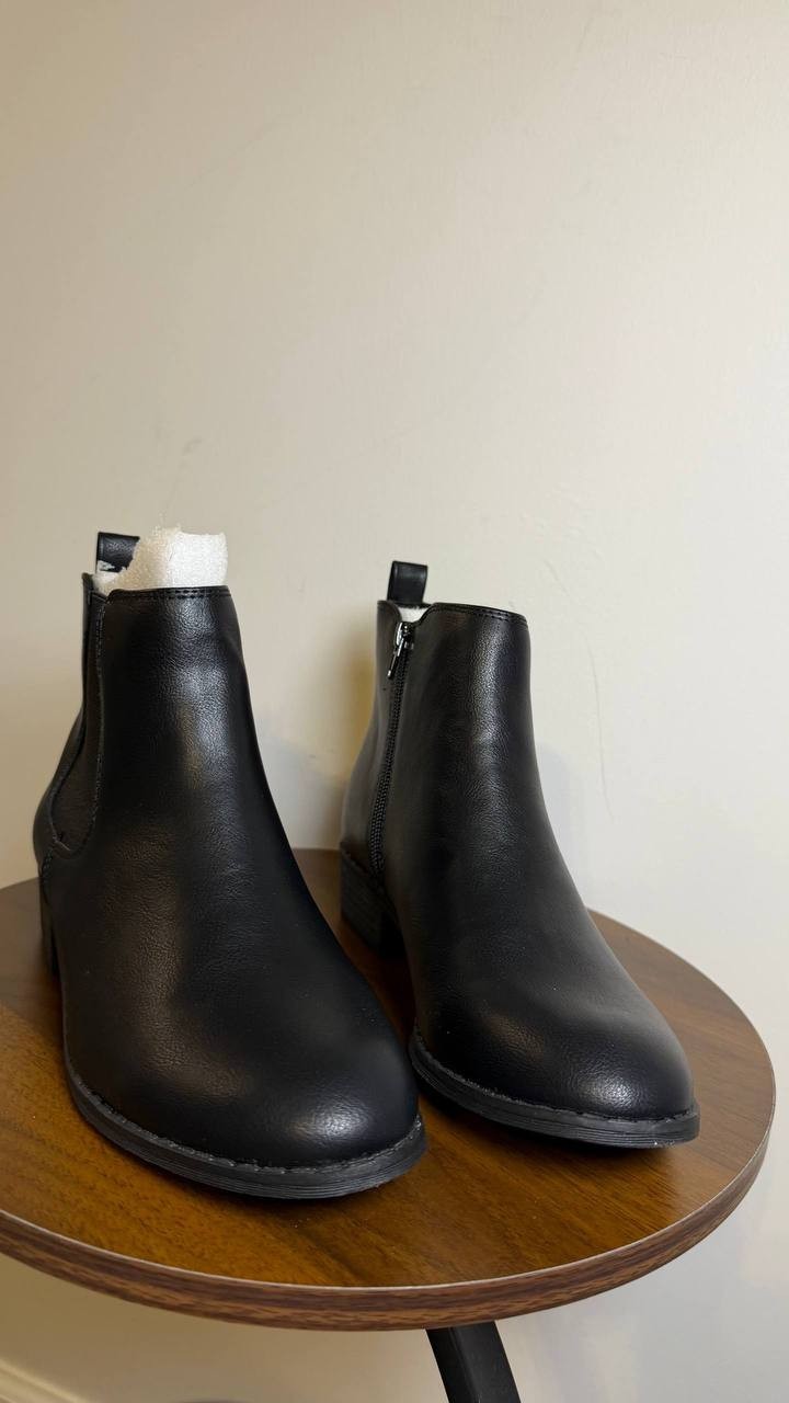 Style & Co Charlyy Booties 9M Black Block Heel Almond Toe Zip NIB msrp$49.99