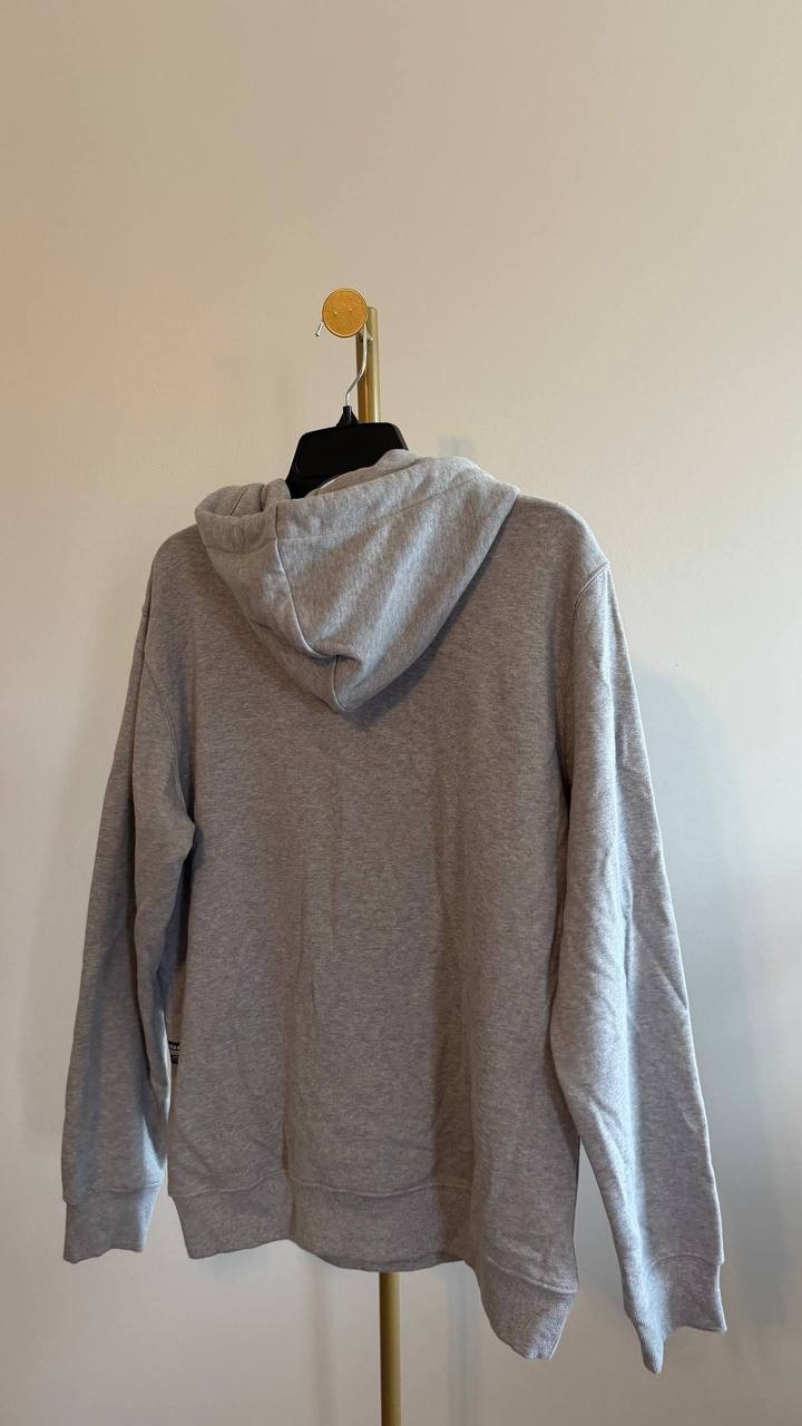 G‑Star RAW Men’s Distressed Originals Logo Fleece Hoodie Grey L $140 NWT