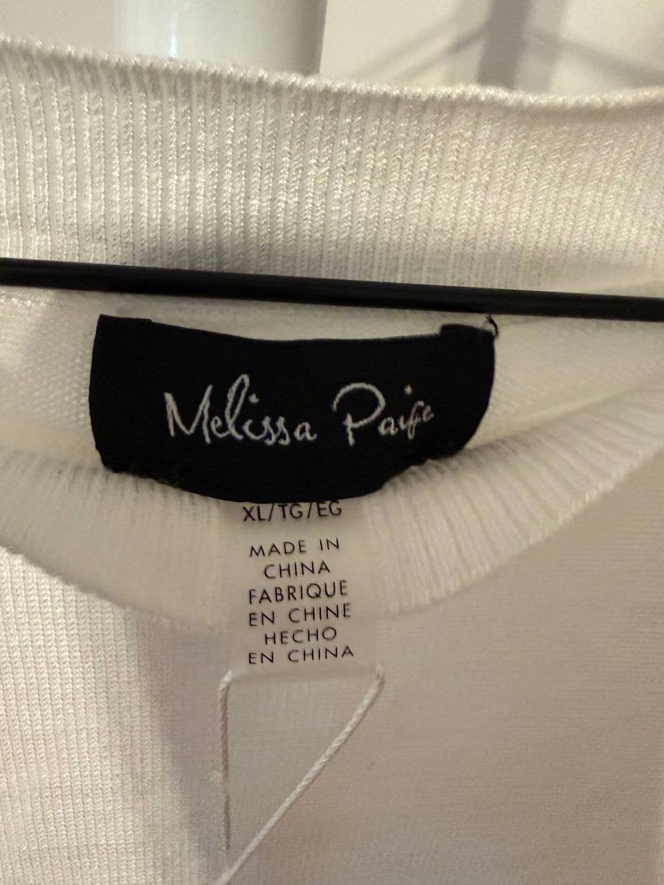Melissa Paige Boat‑Neck Button‑Shoulder Sweater – White– Size XL – NWT – $46.50