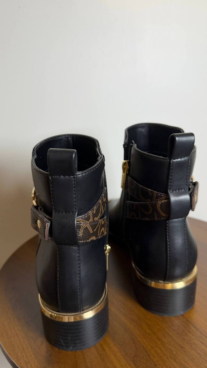 Calvin Klein Block Heel Booties 7M Black MSRP $139 New (No Box)