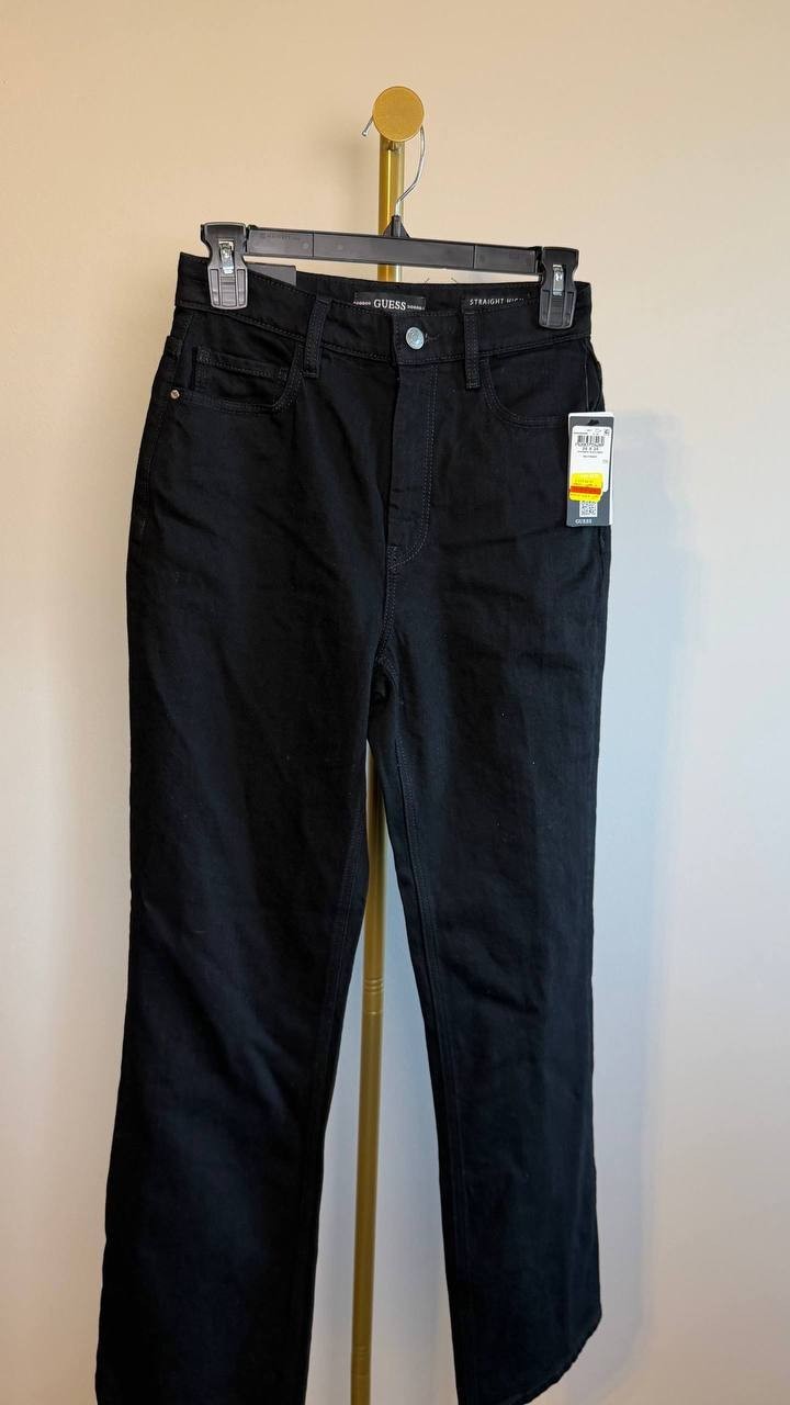 Guess 80s Straight Leg Jeans Black 26x30 NWT $108