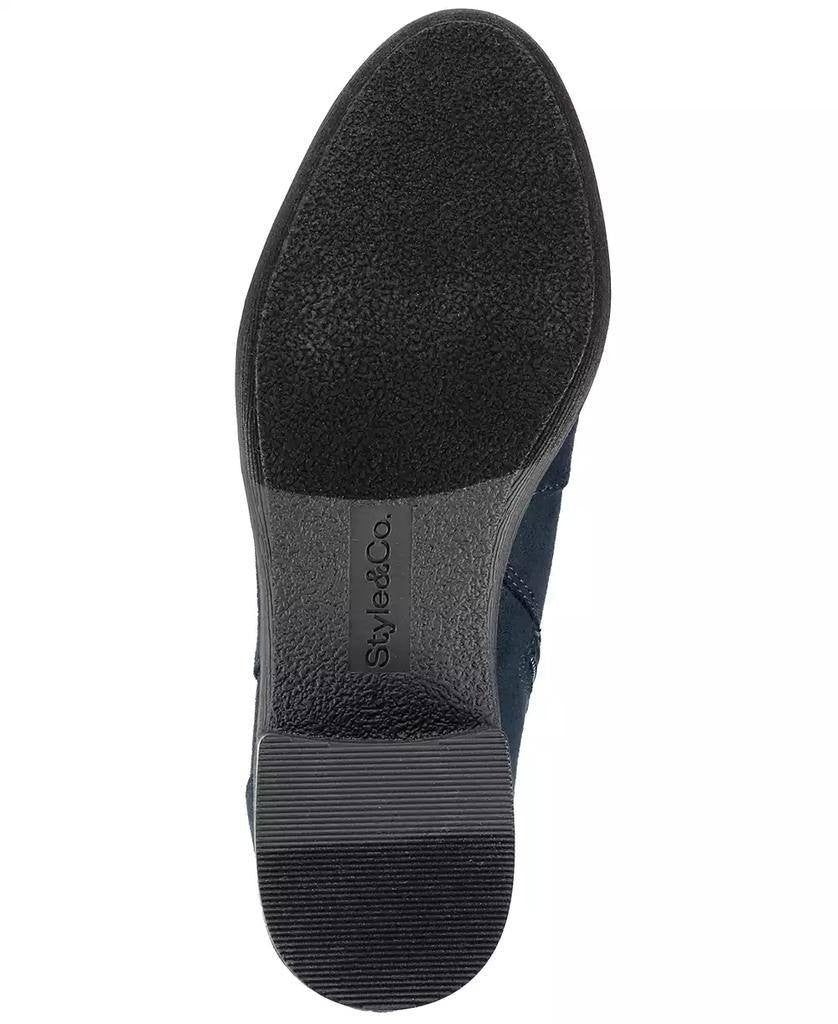 Style&Co Indus Blue Microfiber Block Heel Booties 7.5M NIB MSRP $79.90