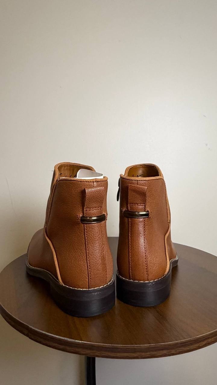 Franco Sarto Leather Booties 5M Cognac New in Box MSRP $190