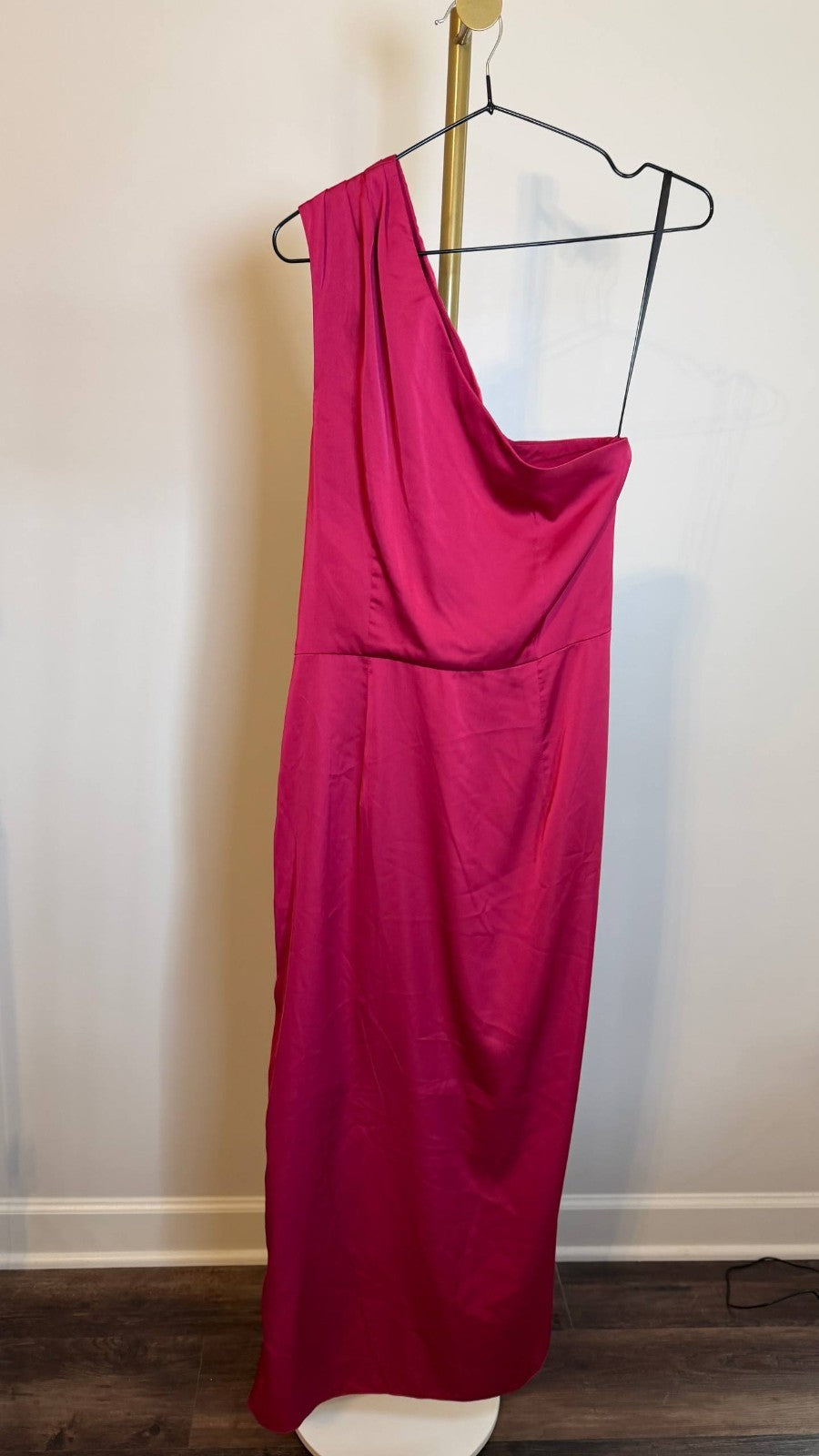 Donna Morgan Women’s One‑Shoulder Midi Dress Pink $178 NWT