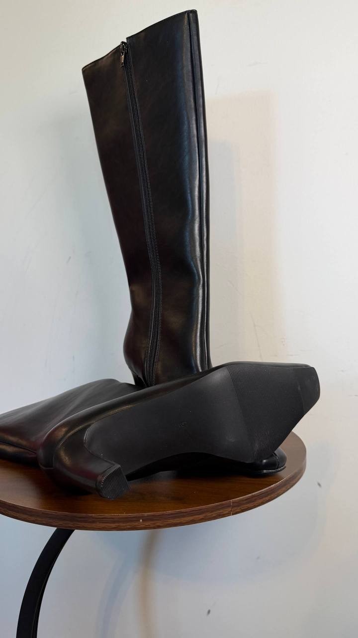 Madden Girl Voyage Knee High Square Toe Dress Boots Black 6M Polyurethane $99 NW