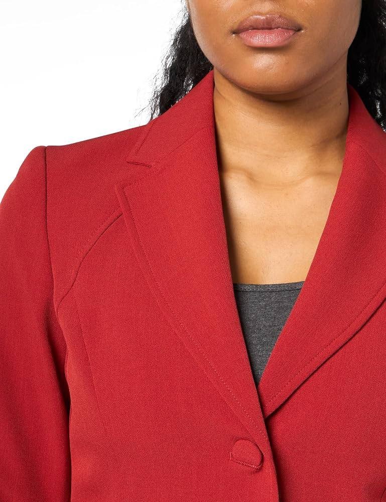 Le Suit Jacket  Notch‑Lapel Pantsuit Jacket Brick 4 NWT