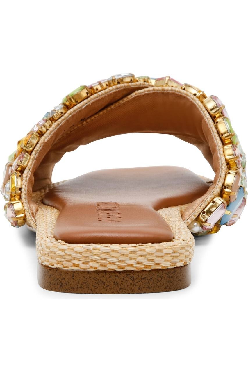 Steve Madden Slide Sandals Gold Multi 6 New $109.00