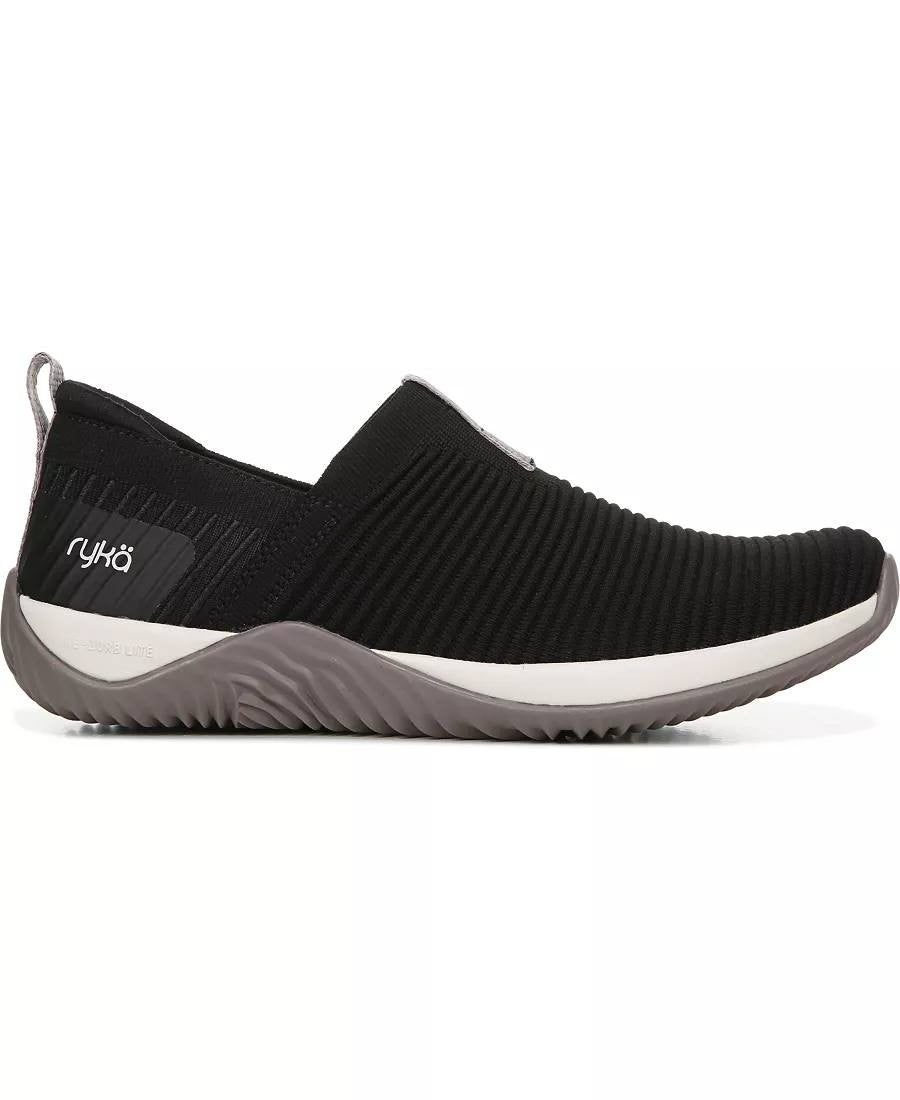 Ryka Echo Knit Sneakers 7.5M Black Slip‑On Arch Support Comfort NIB msrp$69.99
