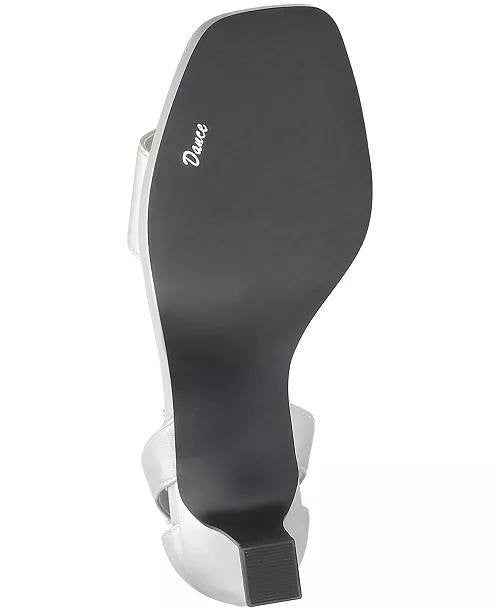 Easy  Street  Square  Toe  Heeled  Sandals  Silver  8.5  W  New  $75