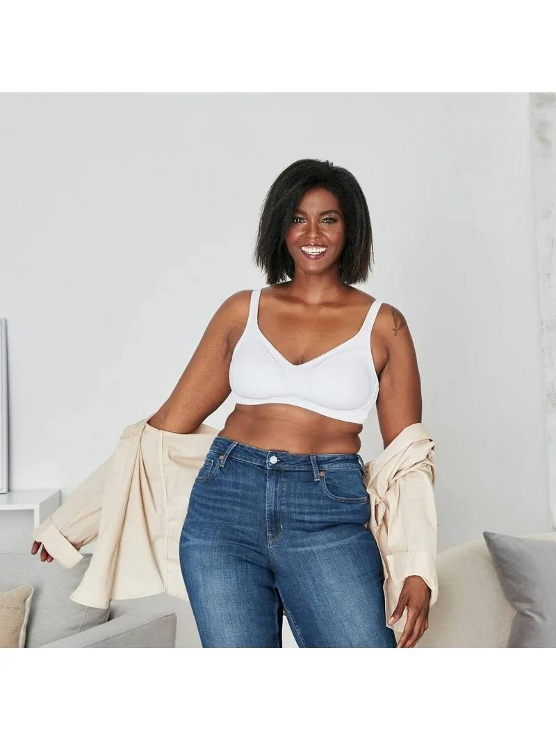 Playtex 18 Hour Bounce Control Convertible Wirefree Bra – Size 36DD – White –