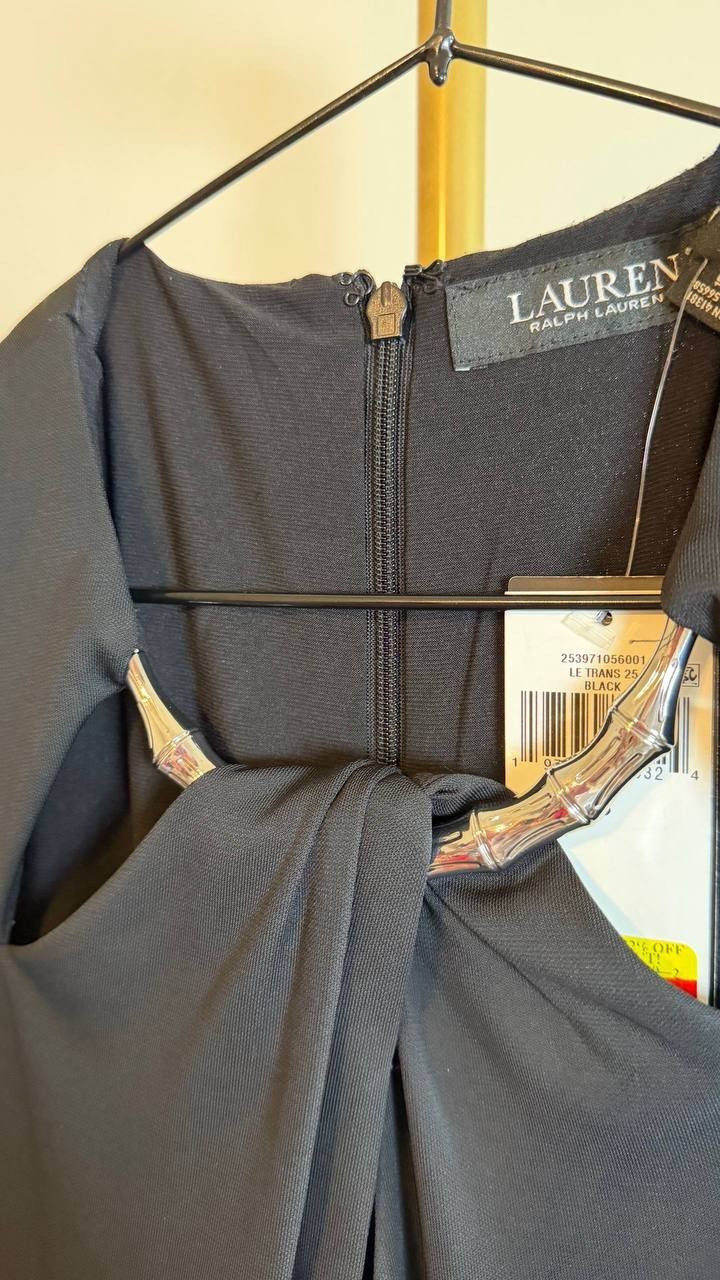 Lauren Ralph Lauren Cutout Jersey Cocktail Dress Black 8 NWT $195