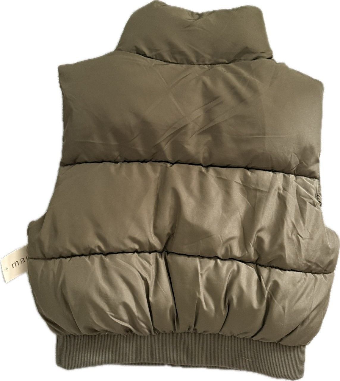 Madden Girl Juniors Zip-Up Puffer Vest Gray Sleeveless Jacket Lightweight