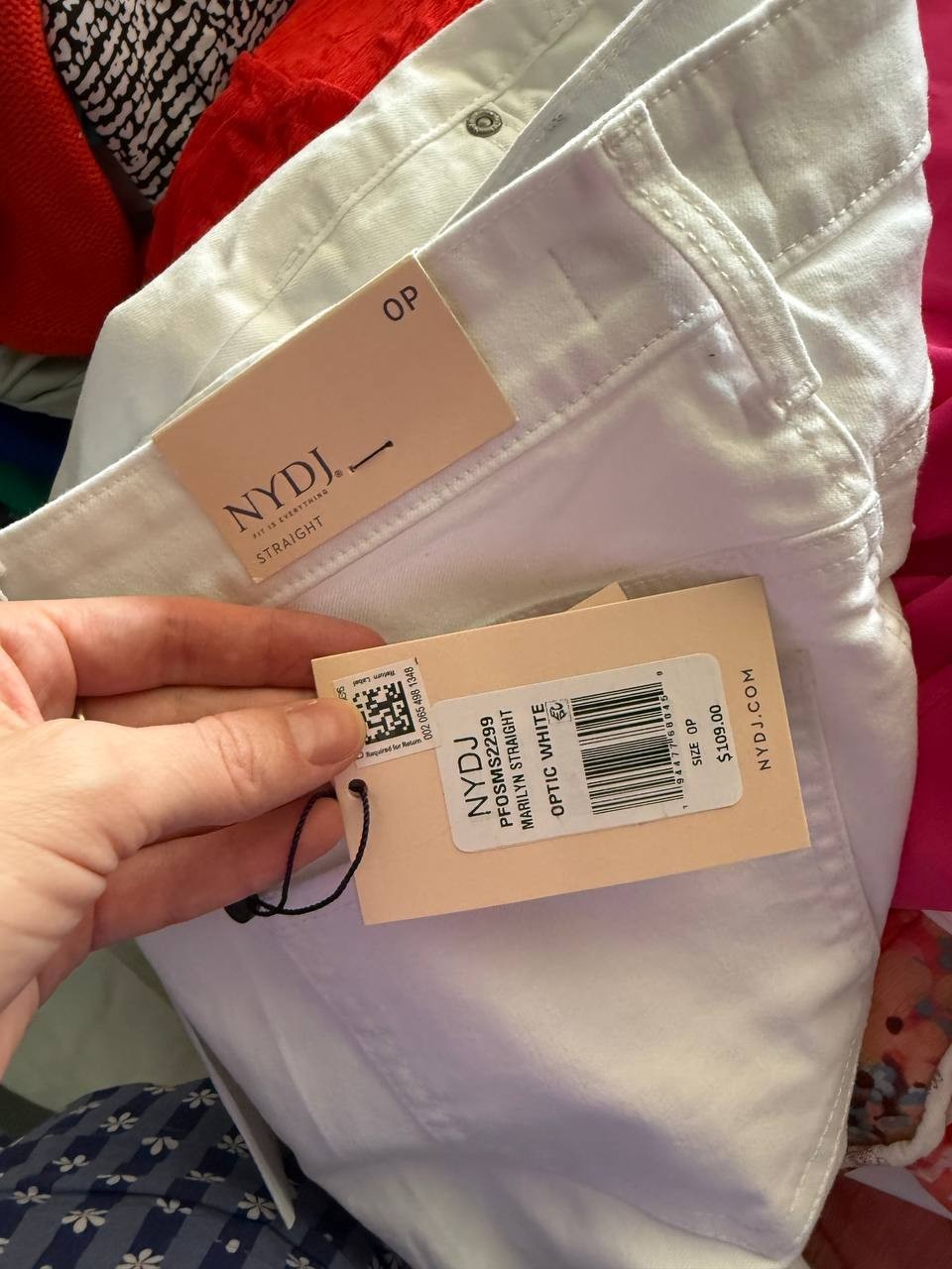 NYDJ Marilyn Straight Jeans – Optic White, Size 0P (Petite)