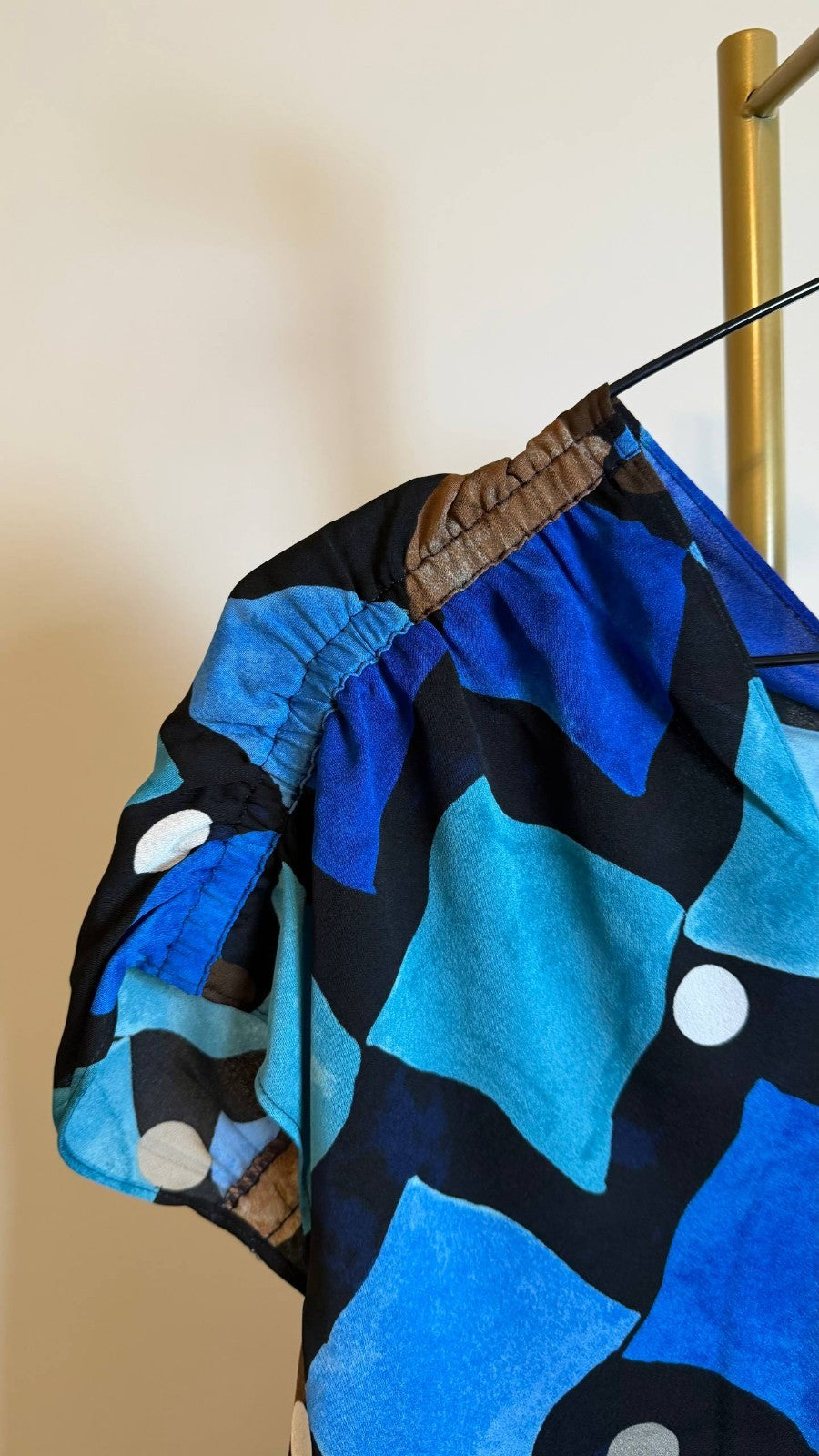 NIC+ZOE Women’s Sea Glass Print Top Blue Multi $158 NWT