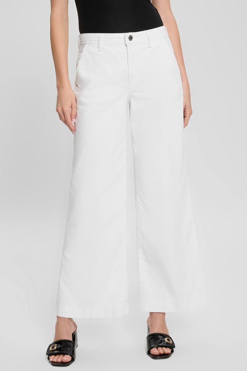 Guess Eco Zoya Cropped Wide Jeans White 26x27 NWT $128