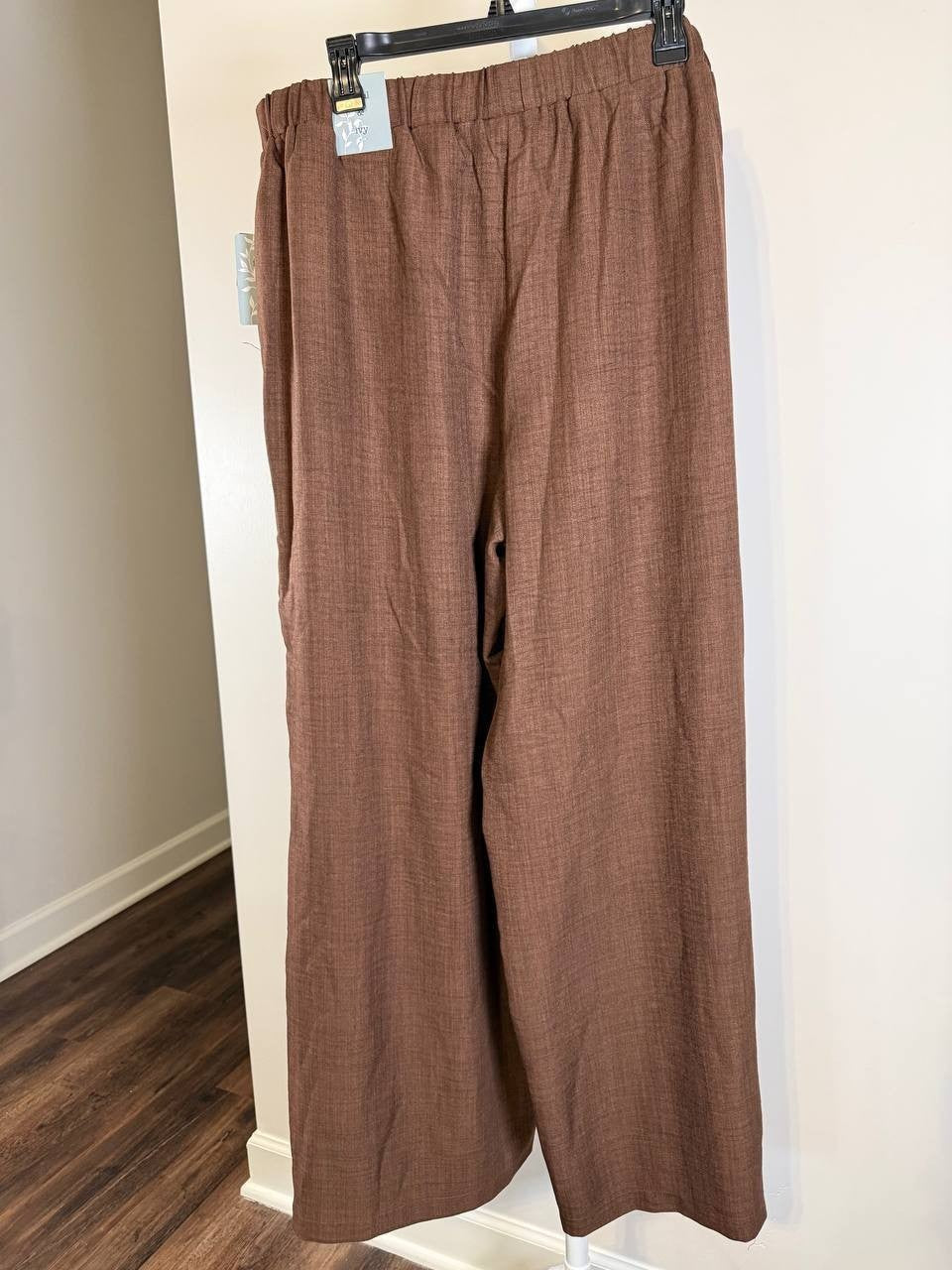 Floral&Ivy Wide‑Leg Pants – Size XL – Brown – NWT