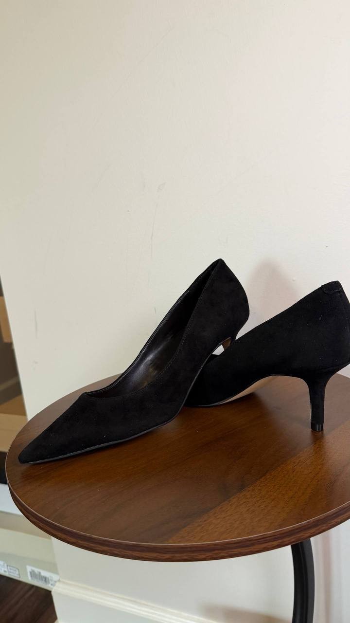Marc Fisher Alola Pumps 7.5M Black Suede Pointed Toe Mid Stiletto NIB msrp$99