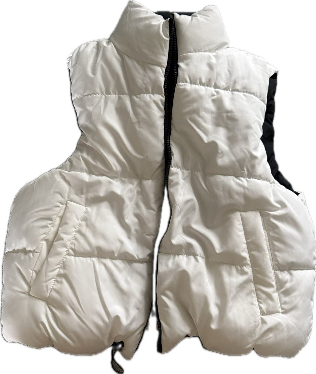 Madden Girl Reversible Puffer Vest Women's S Black Quilted Sleeveless NWOT