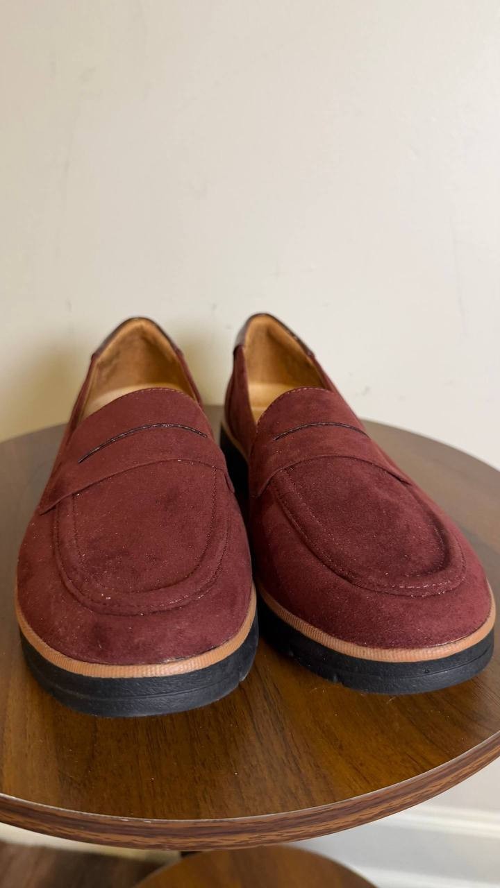 Dr. Scholl’s Women’s Nice Day Lug Sole Loafers Wine 7.5 New With Box $95