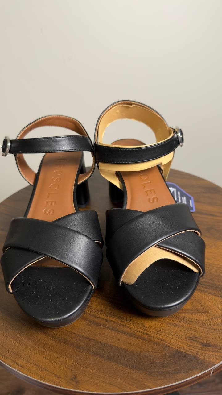 Aerosoles  Platform  Sandals  Black  7.5M  New  $99