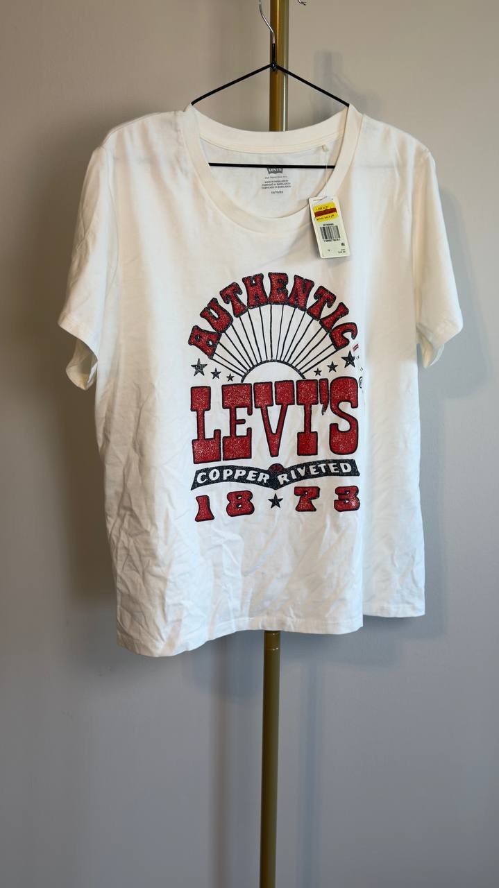 Levi’s Perfect Logo Tee Plus Size White 1X NWT $24.50