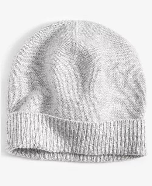 Charter  Club  100%  Cashmere   Beanie  Ice  Grey  Heather  OS  NWT  $79.50