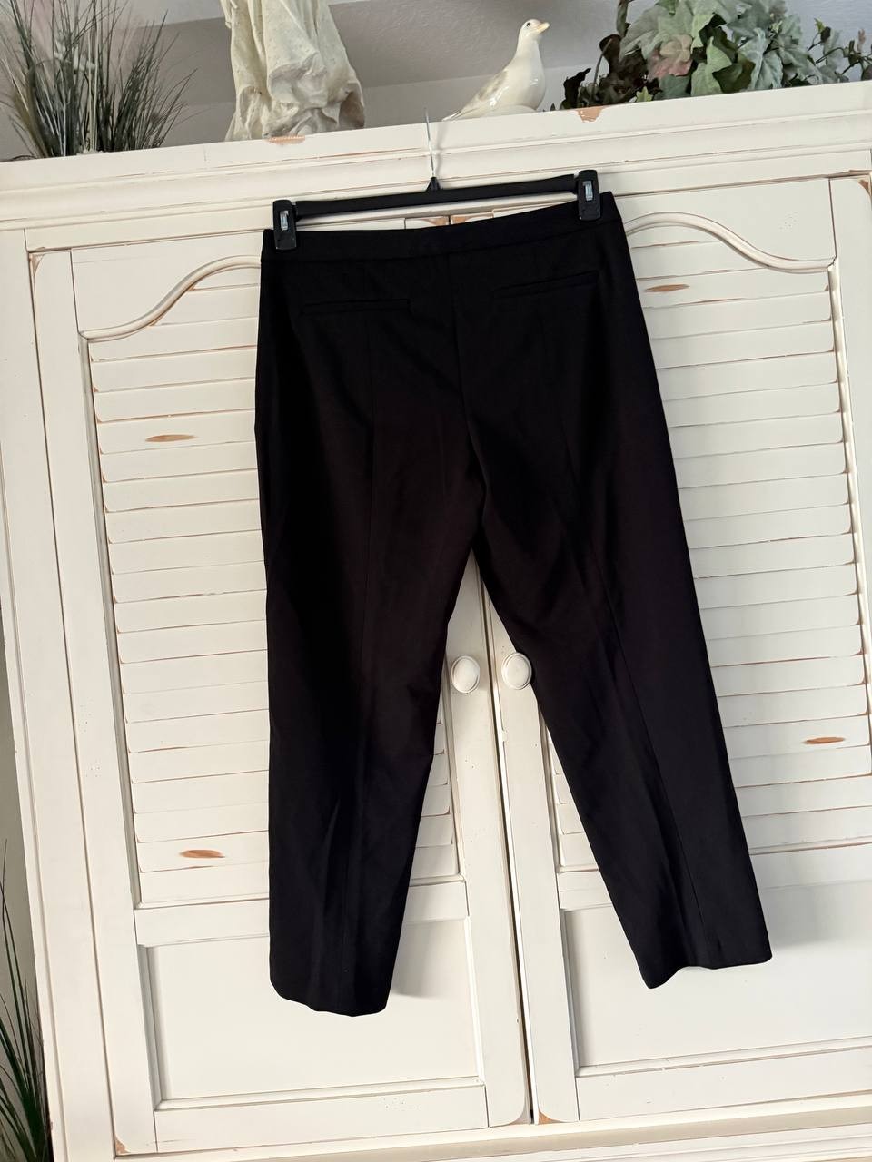DKNY Pants 12 Black Foundation Slim Cropped Stretch Career Hook Zip NWT