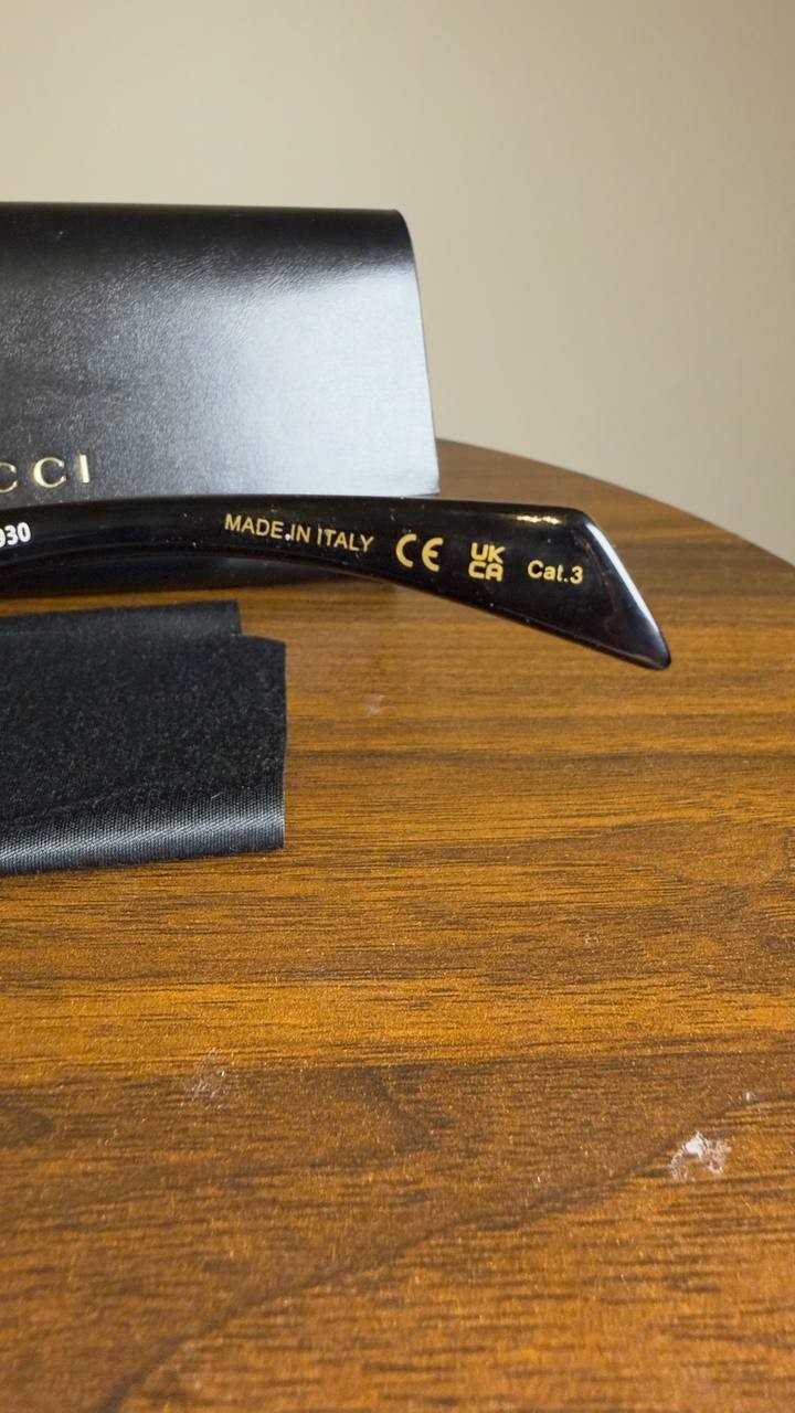 Gucci Women’s 99mm Oversize Shield Sunglasses Black NWT $430