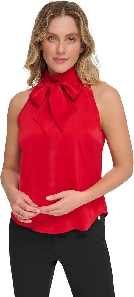 Tommy Hilfiger Sleeveless Blouse – Red – Size XL – Pintuck Front – NWOT-MSRP$59