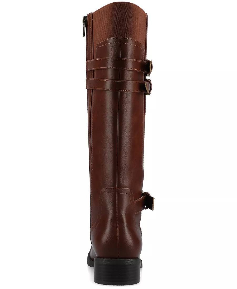 Journee Sonny Boots 10M Cognac Polyurethane Knee‑High Round Toe NIB msrp$122