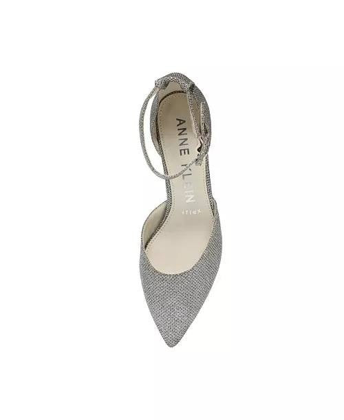 Anne Klein Pointed Toe Pumps Silver 5 M New $85.00