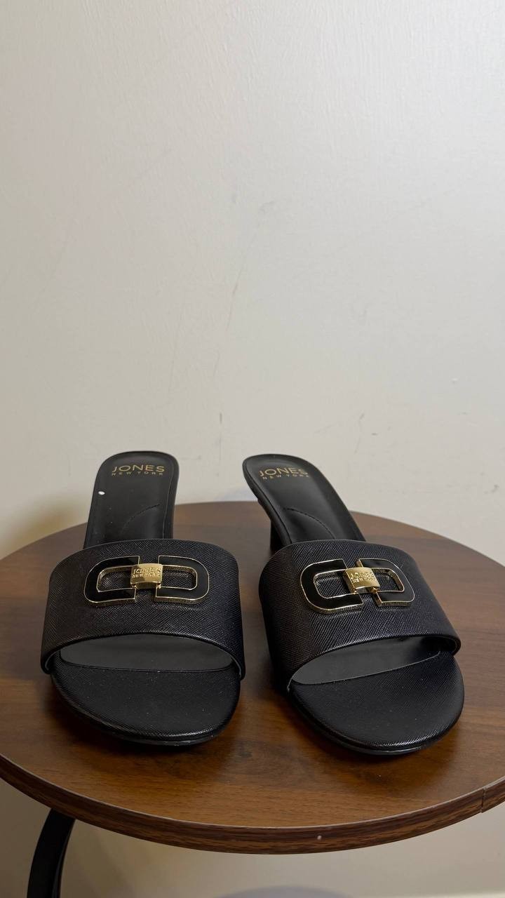 Jones New York Black Man‑Made Dress Sandals 10M New in Box $69.50