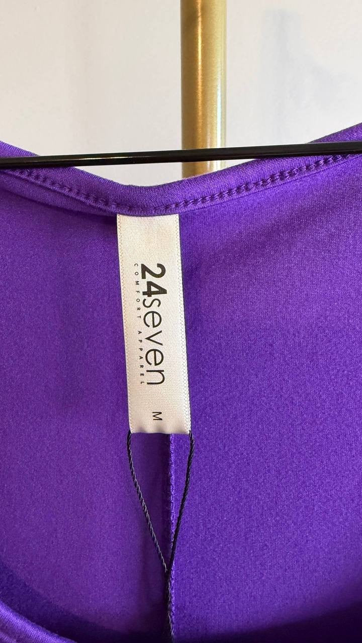 24Seven Women’s Sleeveless Fit & Flare Skater Dress Purple M NWT