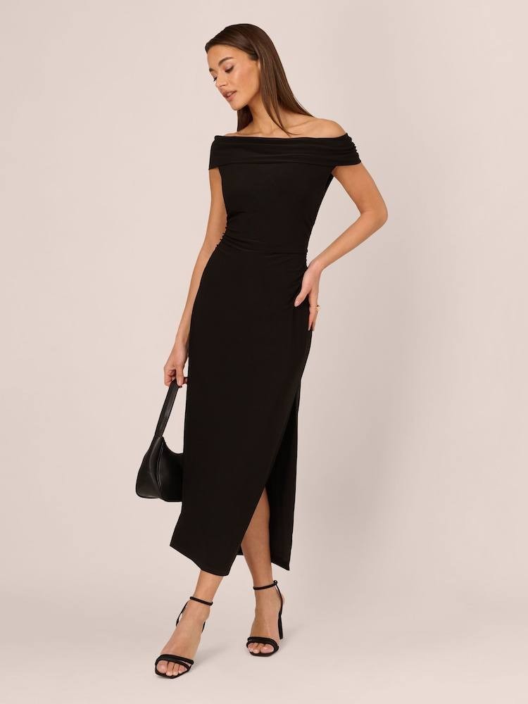Adrianna Papell Matte Jersey Long Black Dress – Size 6 – NWT – $229