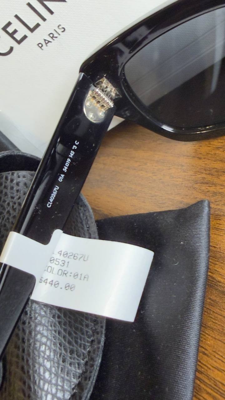 Celine  Black  Frame  41  Sunglasses  in  Acetate  Black  OS  NWT  $460