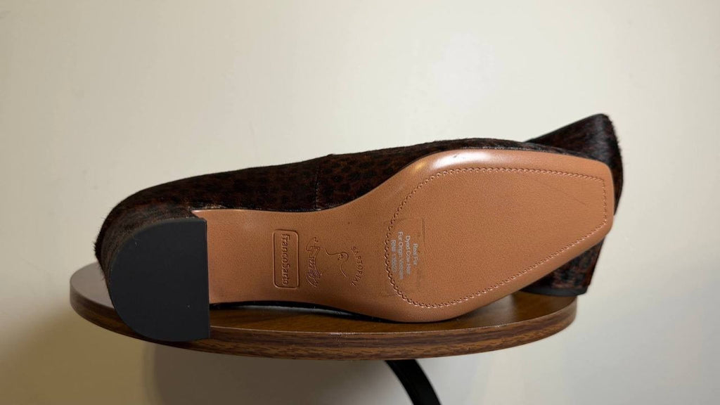 Franco Sarto Salino Pumps 8.5M Brown Leather Square Toe Block Heel NIB msrp$145